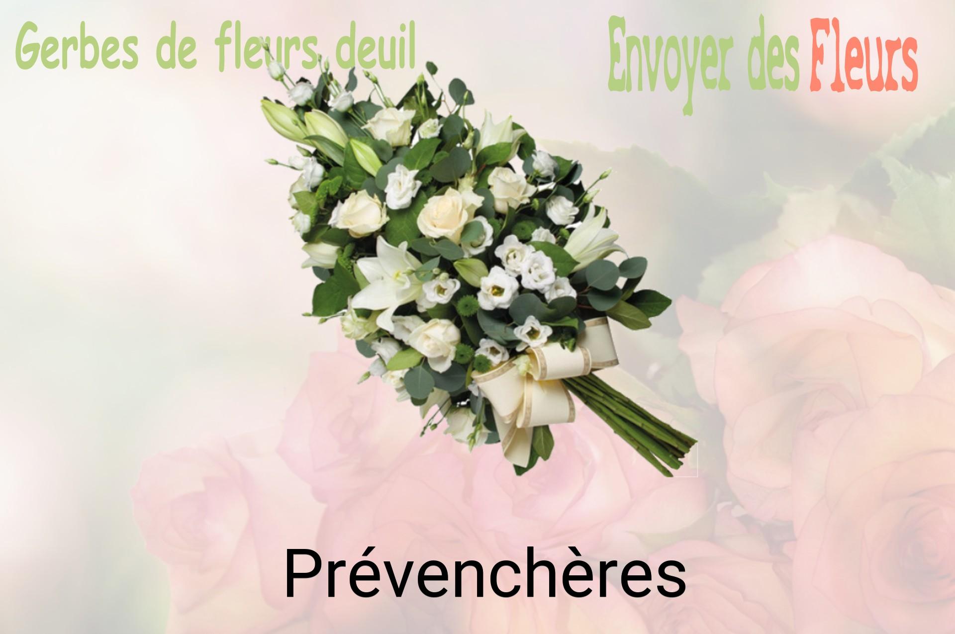 Gerbe de fleurs de deuil livrée à Prévenchères